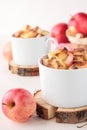 White bread pudding with apples and cinnamon Royalty Free Stock Photo