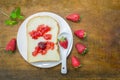 White bread slice with strawberry jam Royalty Free Stock Photo