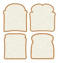 vector white bread slices