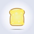 White bread toast icon with cheese