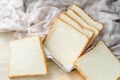 White bread on wood table for morning breakfast Royalty Free Stock Photo