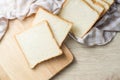 White bread on wood table for morning breakfast Royalty Free Stock Photo