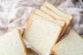 White bread on wood table for morning breakfast Royalty Free Stock Photo