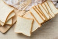 White bread on wood table for morning breakfast Royalty Free Stock Photo