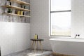 White brick bathroom