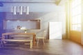 White brick dining room interior poster toned Royalty Free Stock Photo