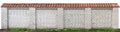 White brick long solid fence isolated