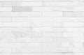 White brick wall art concrete or stone texture background in wallpaper limestone abstract paint to flooring and homework/Brickwork Royalty Free Stock Photo