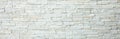 White brick wall as a background or texture, horizontal shape with space for design. Web banner. Wide. Panoramic. Website header Royalty Free Stock Photo
