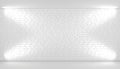 White brick wall background with free space, Illuminated by spotlights. 3d illustration Royalty Free Stock Photo