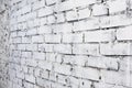 White brick wall background in perspective Royalty Free Stock Photo