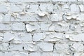 White brick wall with chipped paint texture for background or backdrop design Royalty Free Stock Photo