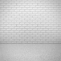 White brick wall with concrete floor. empty room interior Royalty Free Stock Photo