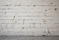 White brick wall, heavily textured grunge Cracked, chipped paint , photography, backdrop, rough Royalty Free Stock Photo