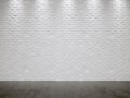 White Brick Wall and Gray Concrete Floor