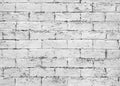 White brick wall. Grunge old brick room textured background for wallpaper and graphic web design. Surface of gray brick Royalty Free Stock Photo