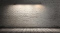 white brick wall with grungy texture and spotlight for ai generated Royalty Free Stock Photo