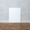 White Brick Wall Interior Design With Blank Frame Royalty Free Stock Photo
