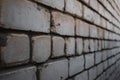 A white brick wall perspective. Angle view, background, pattern Royalty Free Stock Photo