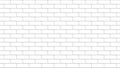 White brick wall with smooth masonry background. Neat rows of building material with exposed cement.