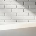 White brick wall with a smooth matte texture. Each brick is neatly aligned in a horizontal pattern, Royalty Free Stock Photo