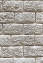 White brick wall, texture of whitened masonry as a background. Royalty Free Stock Photo