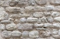 White brick wall, texture of whitened masonry as a background. Royalty Free Stock Photo