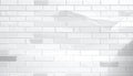 White Brick Wall with Translucent Overlay and Shadow Play texture background Royalty Free Stock Photo