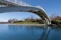 White bridge across the river Royalty Free Stock Photo