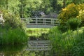 White Bridge With Azaleas Royalty Free Stock Photo