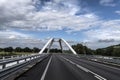 White bridge blue sky clouds Royalty Free Stock Photo