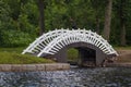 White bridge in Monrepos park Royalty Free Stock Photo