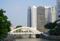 White bridge near Marina Bays in Singapore