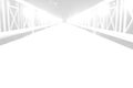 The white bridge at night is a black and white picture. Royalty Free Stock Photo