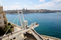 The white bridge in Sliema and view on Valleta