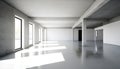 White bright concrete interior, illustration ai generative