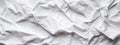 White bright crumpled paper texture background banner, Generative AI