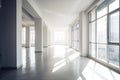 White bright interior loft with sunlight, illustration ai generative