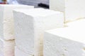 White brine cubes cheese Royalty Free Stock Photo