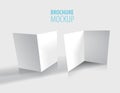 Two White Brochure design isolated on grey.Realistic style.