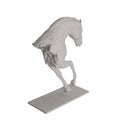 White broken ceramic horse statue isolated on white