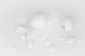 White, broken eggs, shells, white background Royalty Free Stock Photo