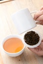 White broken tea with tea soup Royalty Free Stock Photo