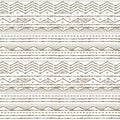 White and Brown abstract horizontal Seamless repeat board pattern. Random rough, twisted part of triangles or broken lines,