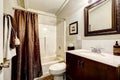 White and brown bathroom interior Royalty Free Stock Photo