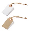 White and brown blank tags