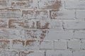 White brown brick wall, paint, cracks, background, old, texture Royalty Free Stock Photo