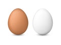 White and brown chicken eggs.