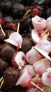 White and brown chocolate cherries