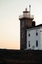 White and brown concrete lighthouse Royalty Free Stock Photo